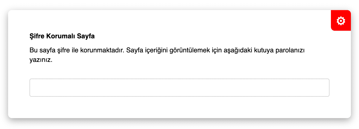 sayfa şifreleme modülü nasıl görünür