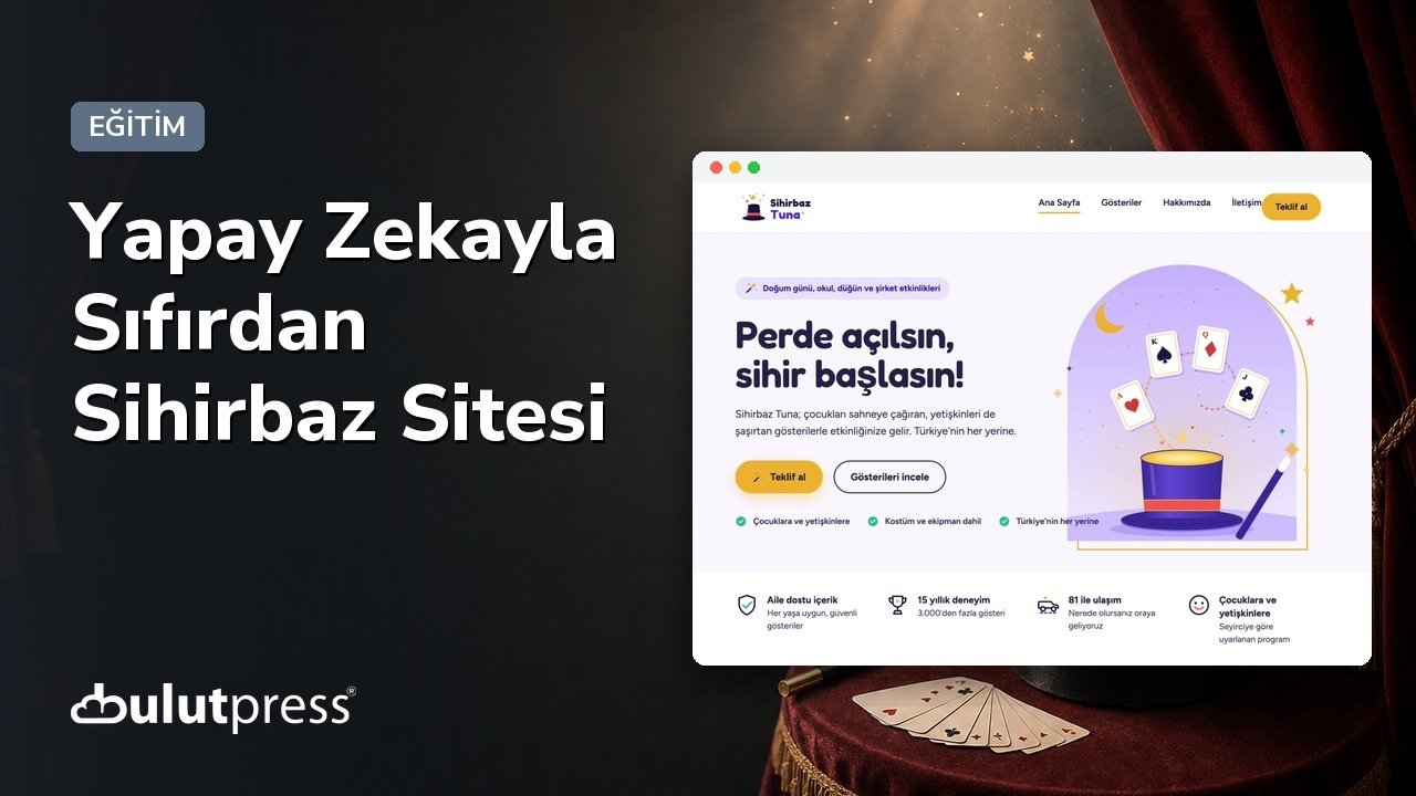 sıfırdan site: sihirbaz teması