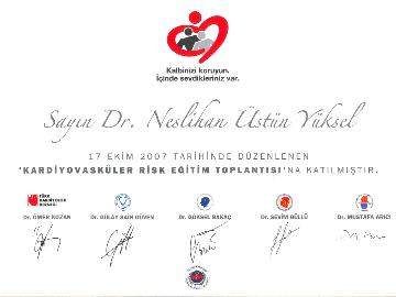 Kardiyovasküler Risk Eğitim Sertifikası