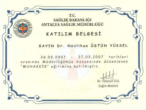 Muhakik Eğitim Sertifikası
