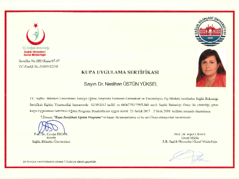 Kupa (Hcamat) Uygulama Sertifikası