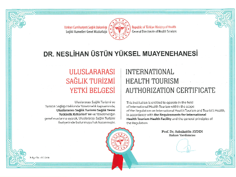 Uluslararası Sağlık Turizmi Yetki Belgesi
