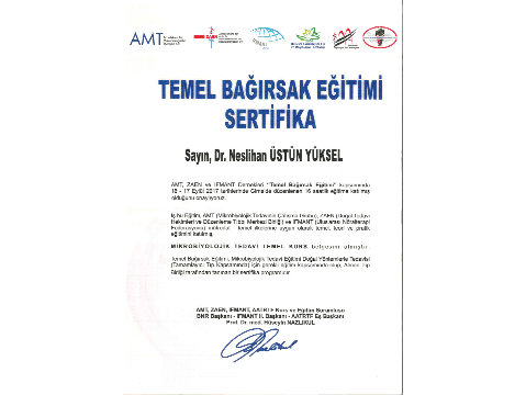 Temel Bağısak Eğitimi Sertifkası