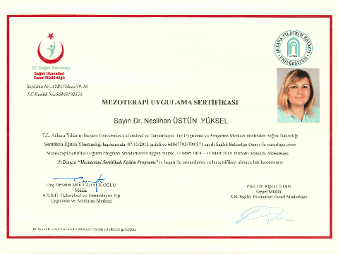Mezoterapi Uygulama Sertifikası