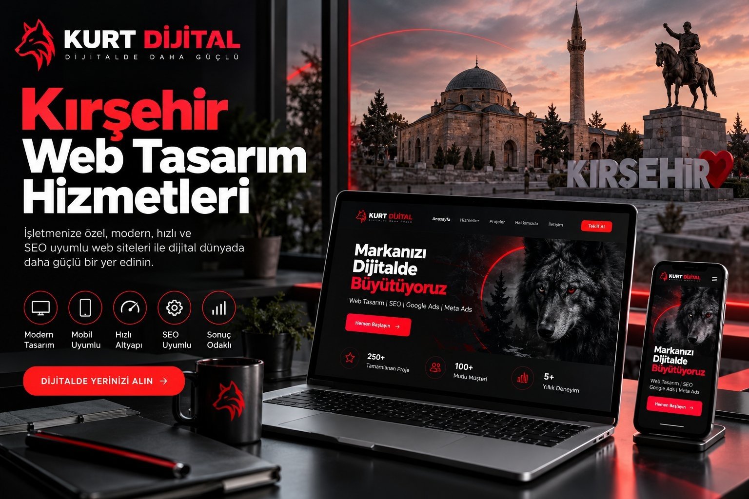Kırşehir web tasarım hizmetleri - Kurt Dijital modern ve mobil uyumlu web siteleri