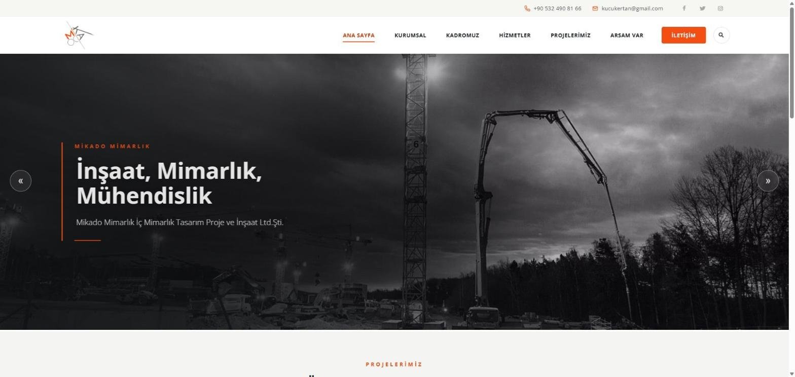 Mikado İnşaat — Kurumsal Web Sitesi
