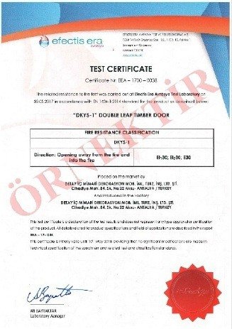 45 DAKİKA SAC KASA AHŞAP KANAT