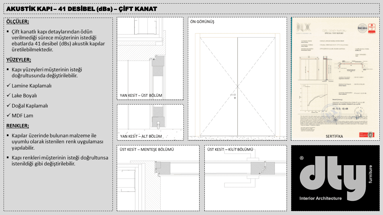7 Akusti̇k Kapi – 41 Desi̇bel (Dbs) – Çi̇ft Kanat