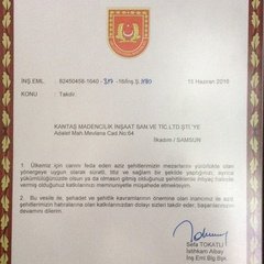 Milli Savunma Bakanlığı Proje Bitimi Takdir Belgesi