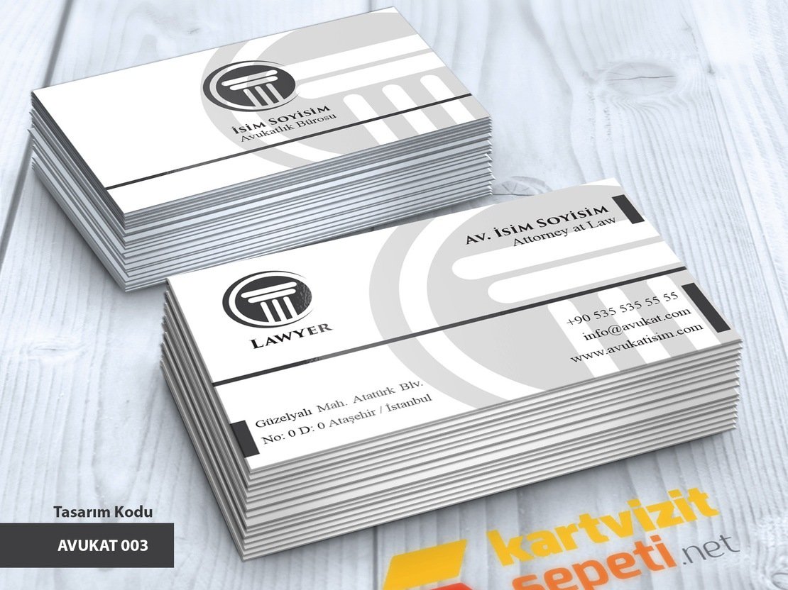 003 AVUKAT KARTVİZİTİ - GRİ AVUKAT KARTVİZİTİ