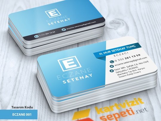 Mavi Eczane Kartvizit Tasarımları