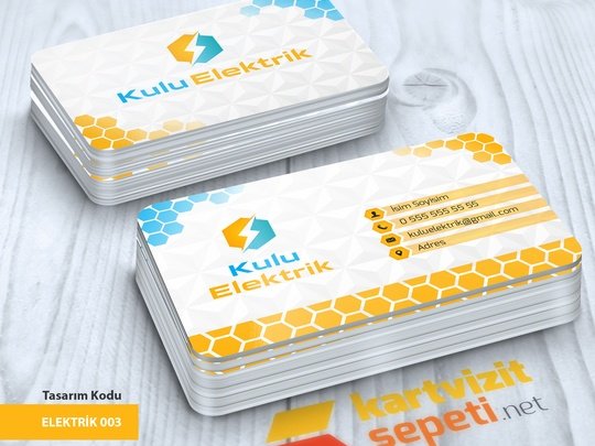Beşgen Desenli Elektrikçi Kartvizit Tasarımı