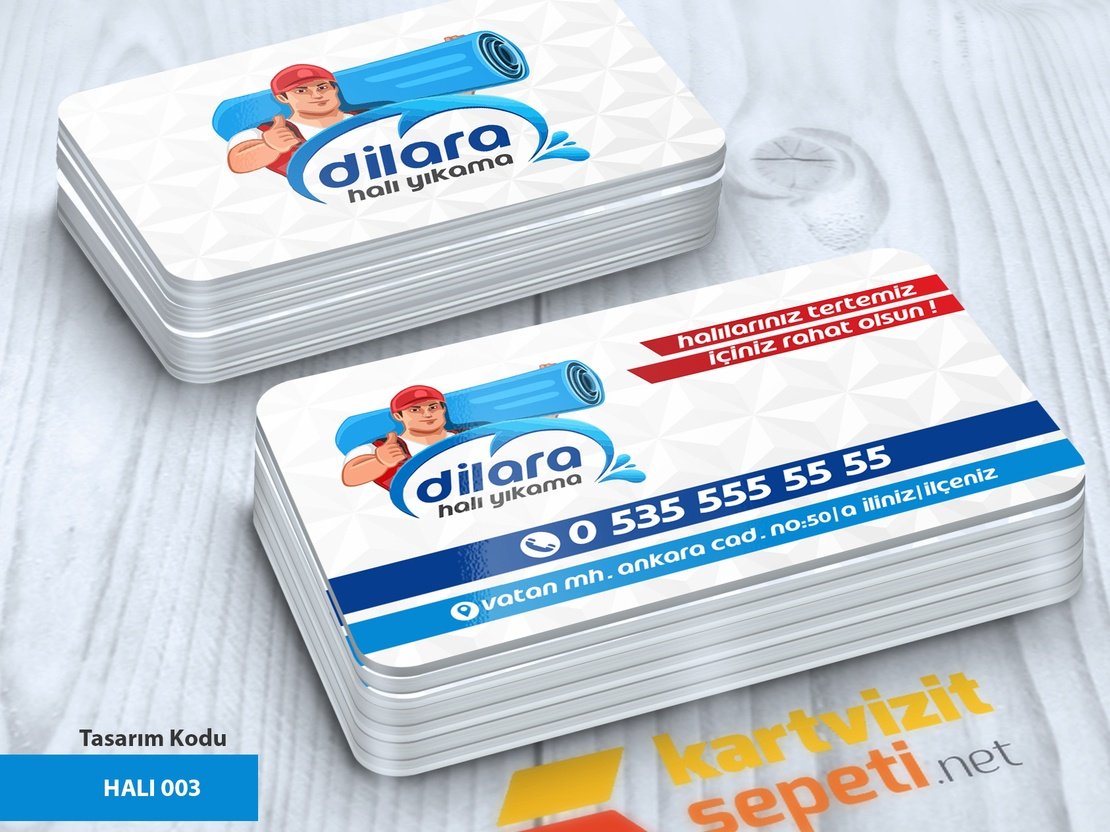 Maskotlu Halı Yıkama Kartvizit Tasarımı