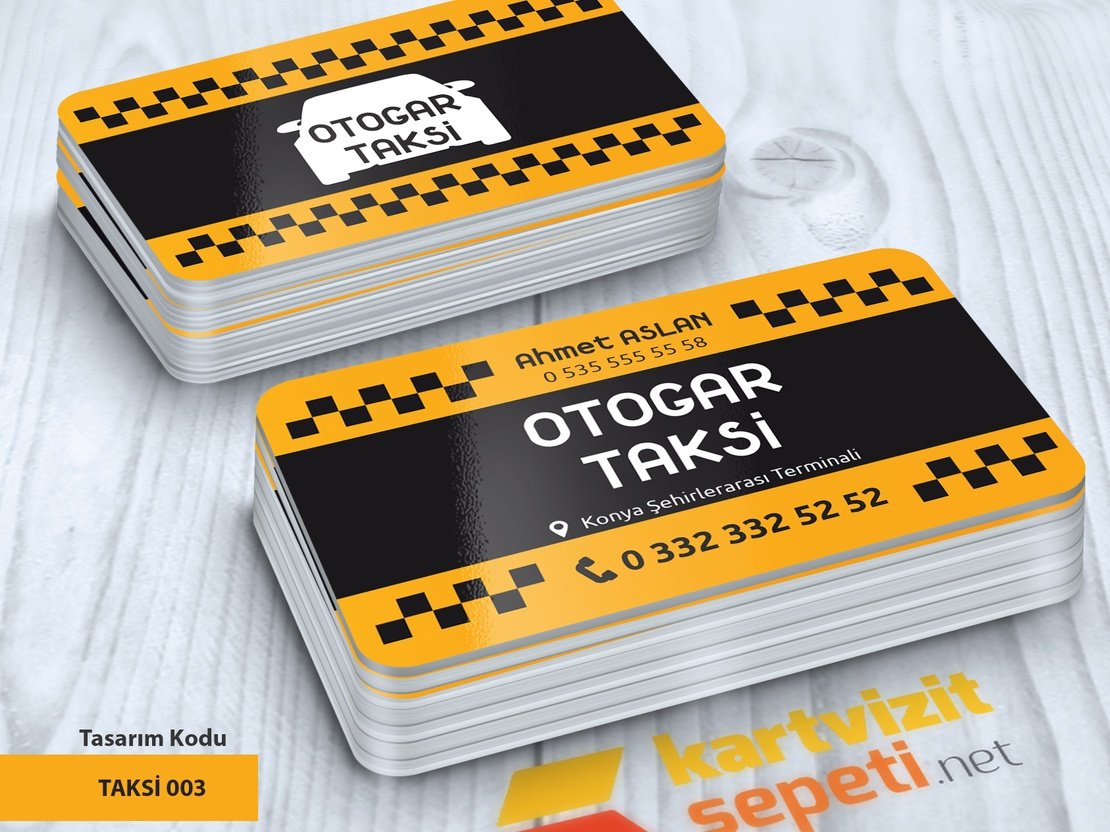 Sarı Taksici Kartvizit Tasarımları