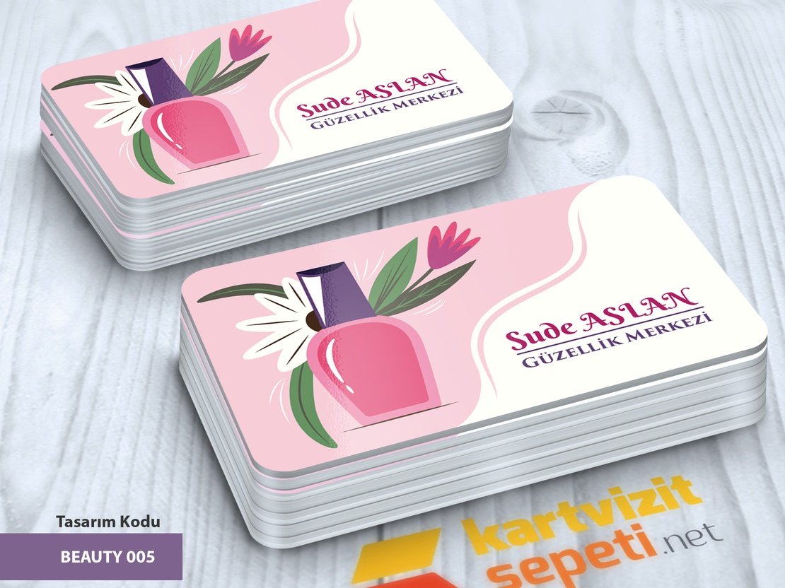 Oje Detaylı Bayan Kuaförü Kartvizit Tasarımı