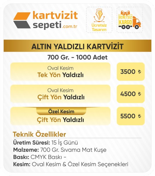 Altın Yaldızlı Kartvizit