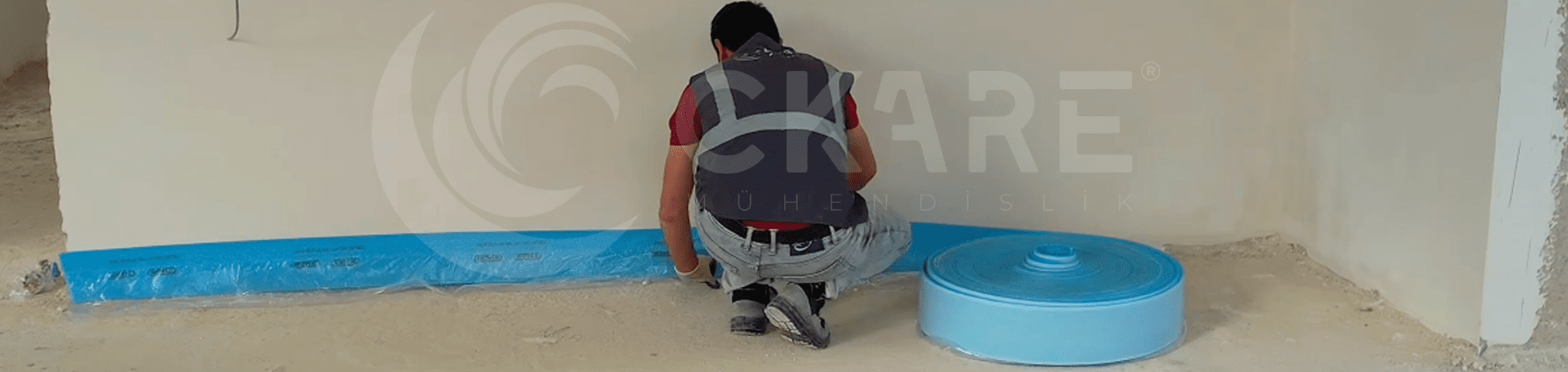 Yerden ısıtma modülasyon paneli straforu ve şap uygulaması - CKare Mühendislik