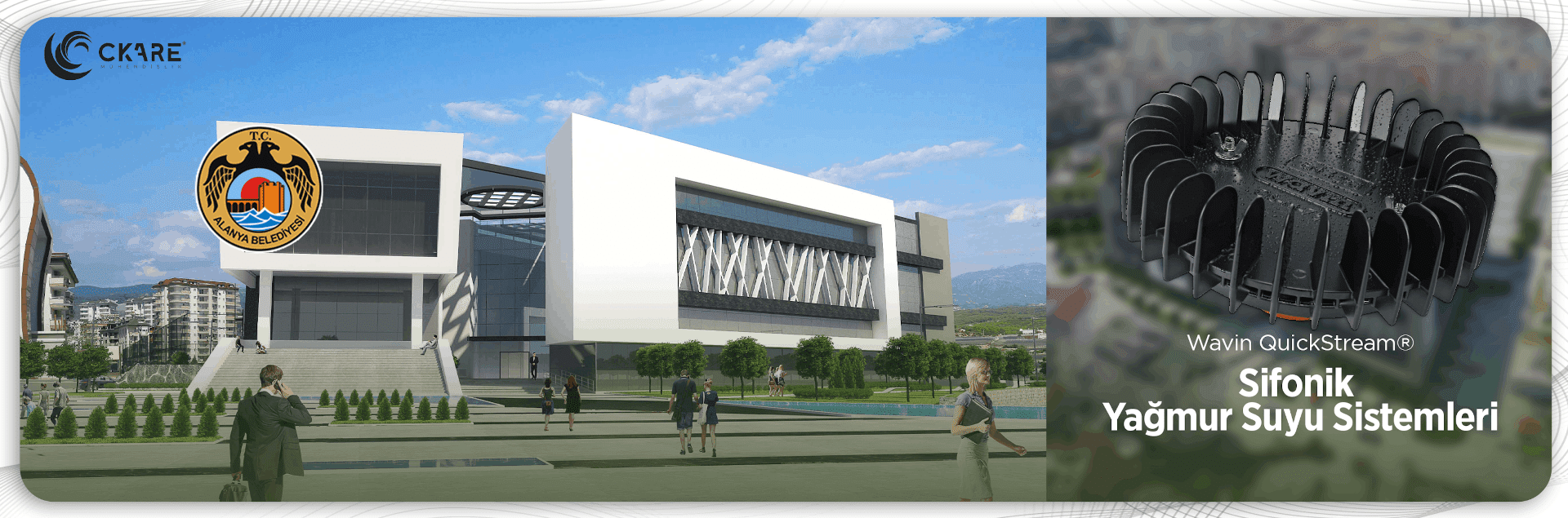 antalya alanya belediyesi hizmet binasi wavin quickstream sifonik cati yagmur suyu drenaj sistemi - ckare muhendislik