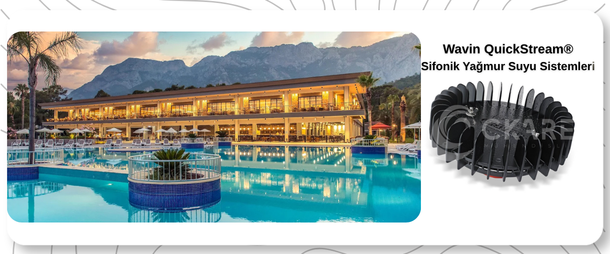 Antalya Göynük Kimeros Otel Ana Yemekhane Binası Sifonik Çatı Drenajı - CKare Mühendislik