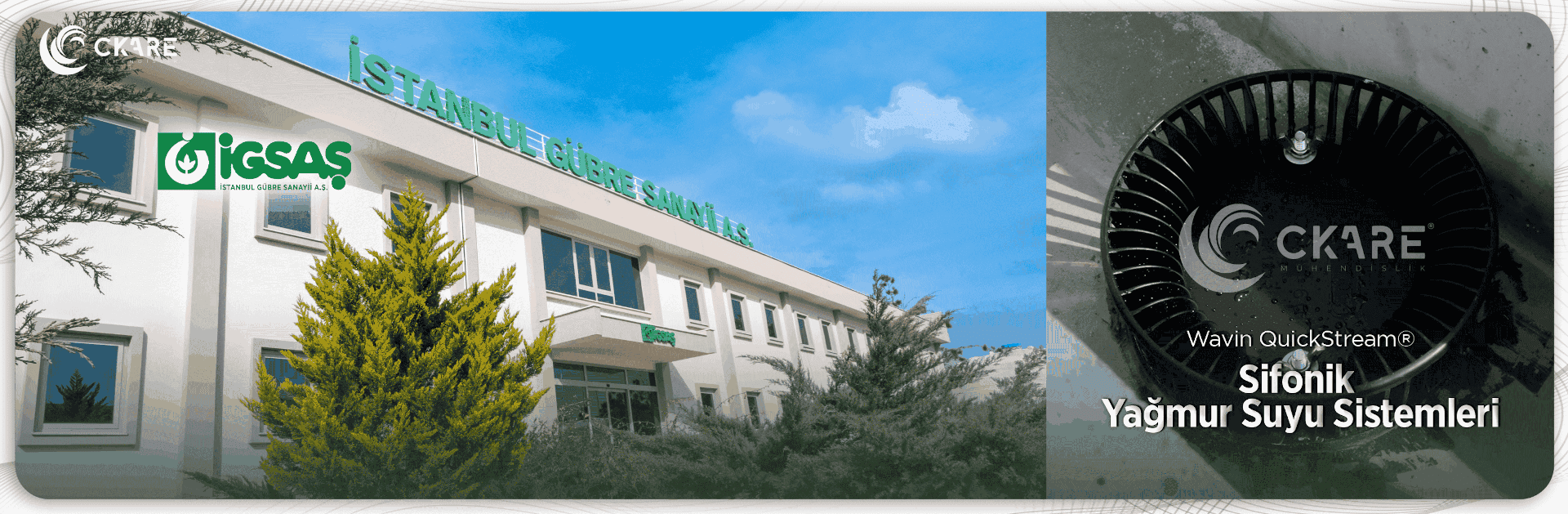 İstanbul Gübre Sanayi İgsaş Antalya Organize Sanayi Bölgesi Fabrikası Sifonik Çatı Yağmur Suyu Drenaj Sistemi - CKare Mühendislik