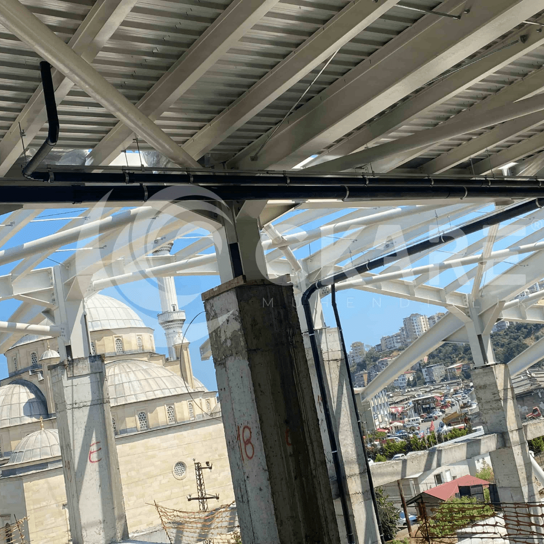 trabzon otobüs terminali çelik çatı kafesi hdpe sifonik boru hattı - ckare mühendislik