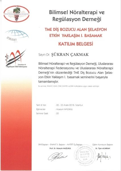 TME Diş Bozucu Alan Şelasyon Etkin Yaklaşım 1. Basamak