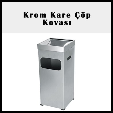 Krom Kare Çöp Kovası