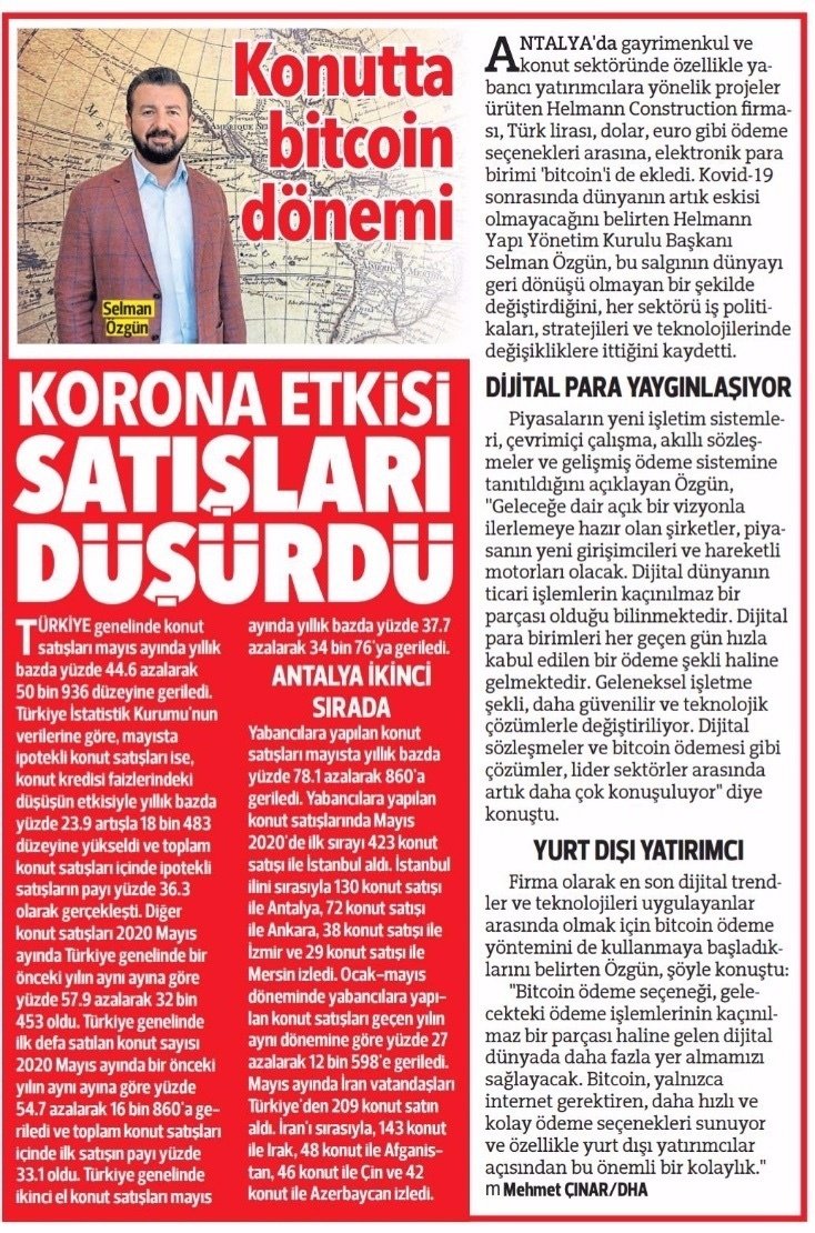 Konutta bitcoin dönemi Selman Özgün