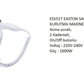 Otel Tipi Saç Kurutma Makinesi Beyaz