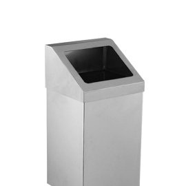 Krom Açık Çatı Kapaklı Çöp Kovası 25 Lt.