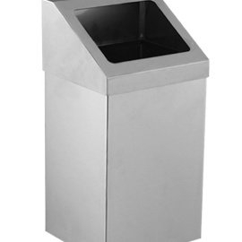 Krom Açık Çatı Kapaklı Çöp Kovası 54 Lt.