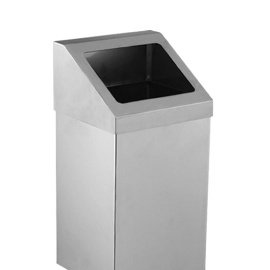 Krom Açık Çatı Kapaklı Çöp Kovası 36 Lt.