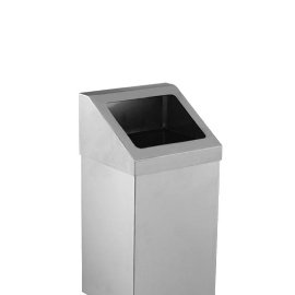 Krom Açık Çatı Kapaklı Çöp Kovası 16 Lt.