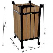 Ahşap Kaplama Çöp Kovası