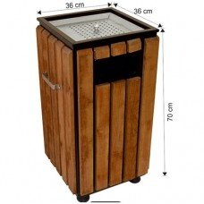 Ahşap Kaplama Çöp Kovası