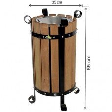 Ahşap Kaplama Çöp Kovası