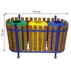 Ahşap Kaplama Çöp Kovası