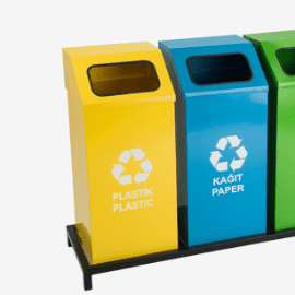 Metal Geri Dönüşüm Kovası 3 lü