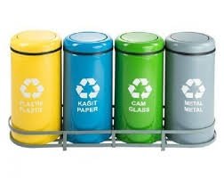 Metal Geri Dönüşüm Kovası 4 lü