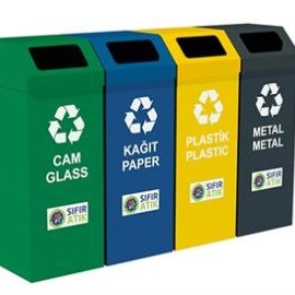 Metal Geri Dönüşüm Kovası 4 lü