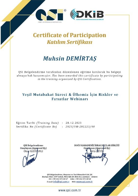 Yeşil Mutabakat Süreci & Ülkemiz İçin Riskler ve Fırsatlar Webinarı