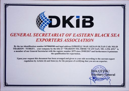 DKİB Üyelik Belgesi