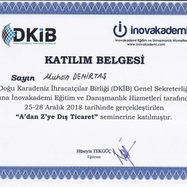 İnovakademi katılım belgesi