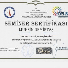 ISO 19001 Eğitim Sertifikası